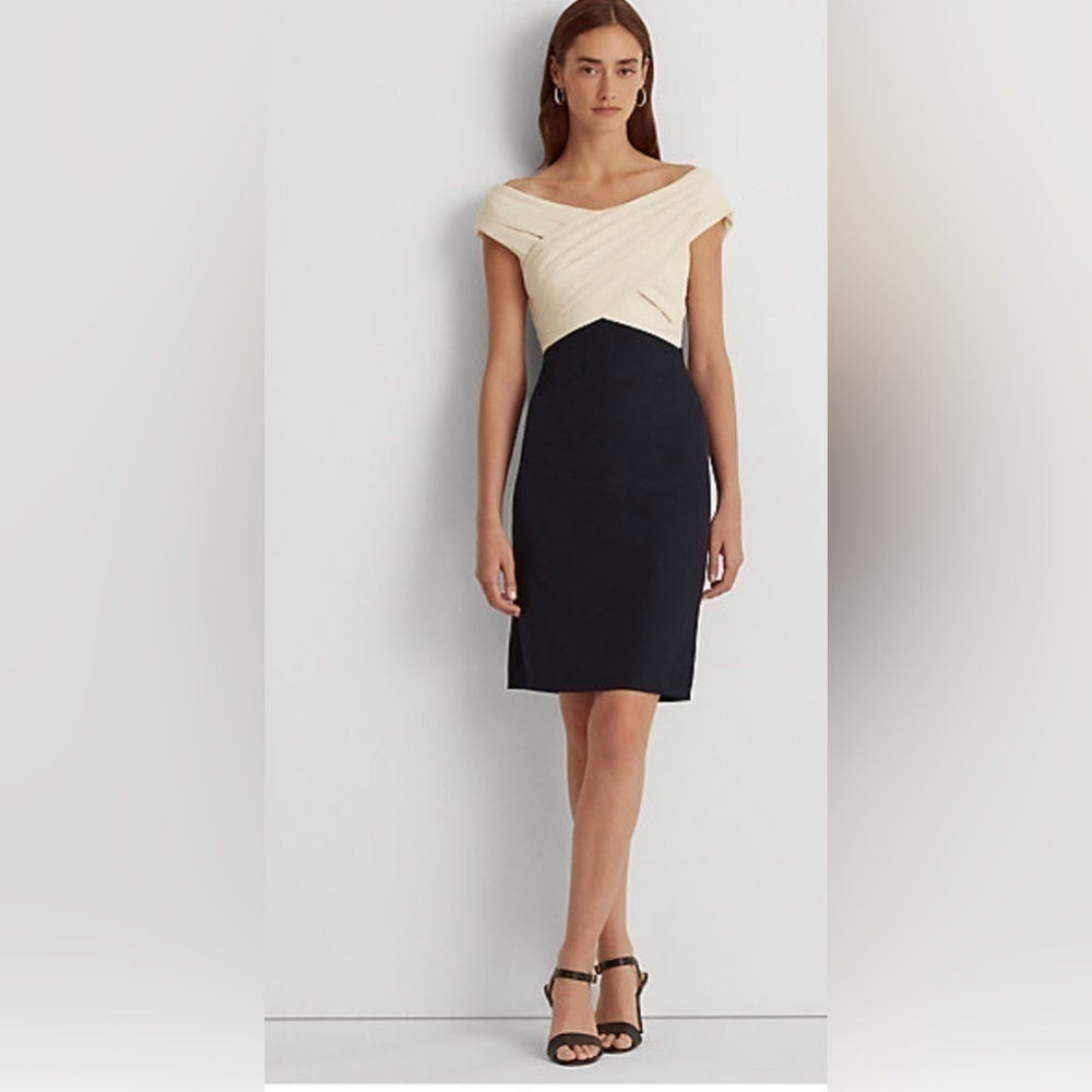 NWOT Lauren Ralph Lauren Women's Crepe Off-the-Shoulder Dress Size 12